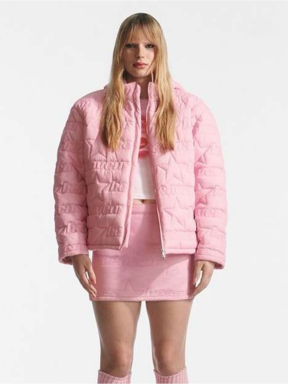 HEAVEN BY MARC JACOBS PINK QUILTED PUFFER JACKET F/W 2022